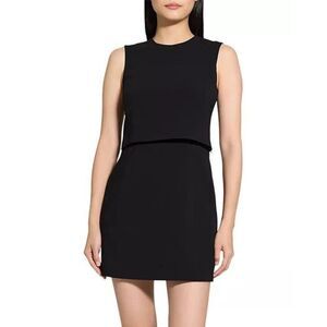 Theory Women's Black Sleeveless Sculpted Layer Mini Dress Size 6 NWOT